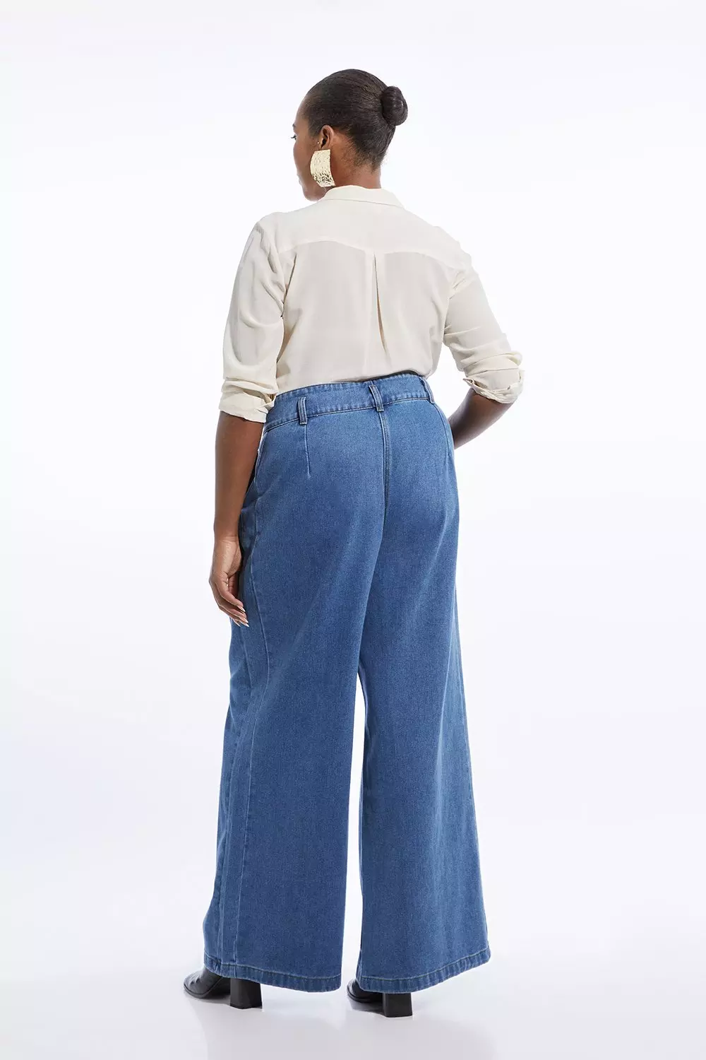 Plus Size Denim Wide Leg Pants | Karen Millen